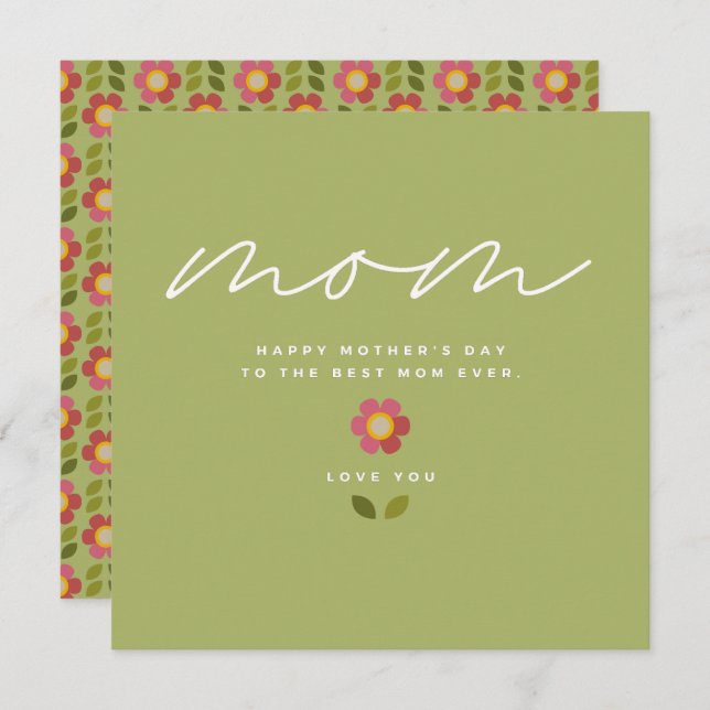 MOSSY BLOOM - Cartão de Convite Floral para Dias d (Frente/Verso)