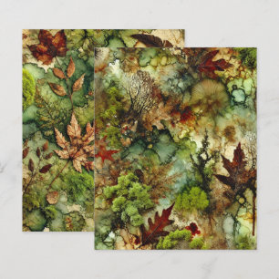 Mossy Fall Forest - Papel Scrapbook De Álcool
