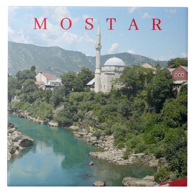 Mostar mesquita ver azulejo cerâmico (Frente)