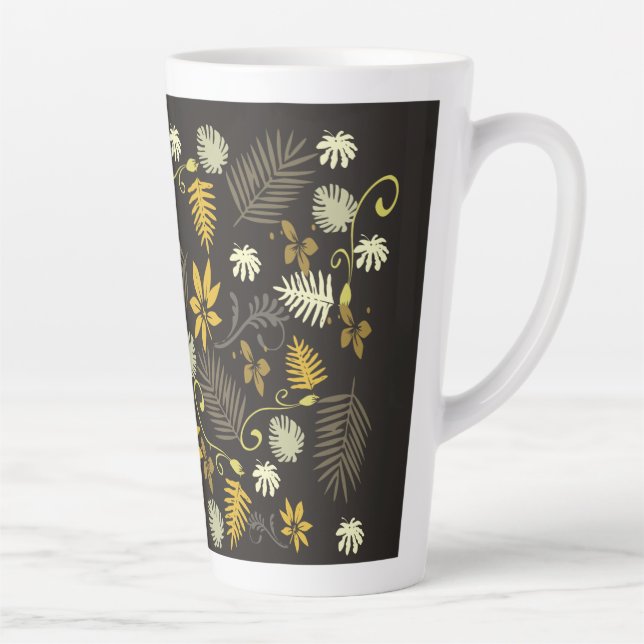 Mostarda e caneca floral preta (Direita)