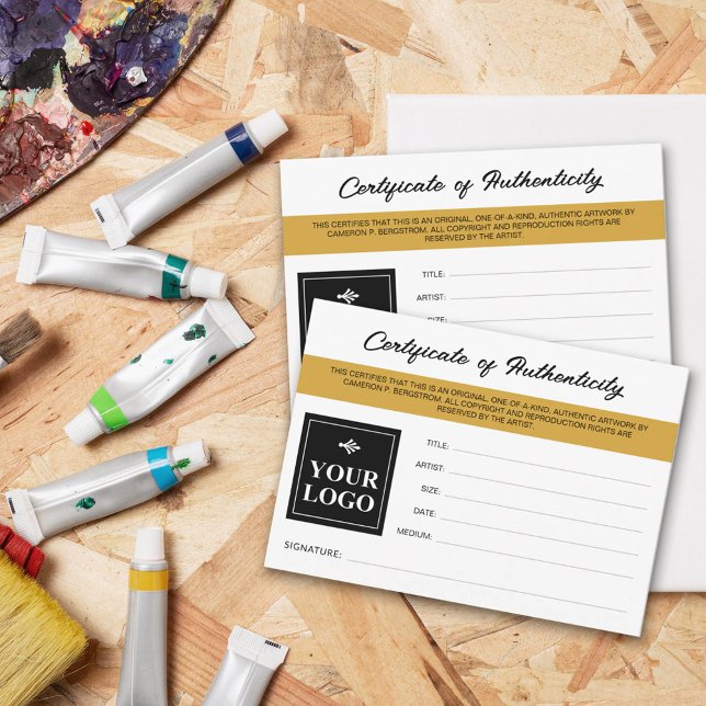 Mostarda Seu Logotipo Certificado de Autenticidade (Criador carregado)