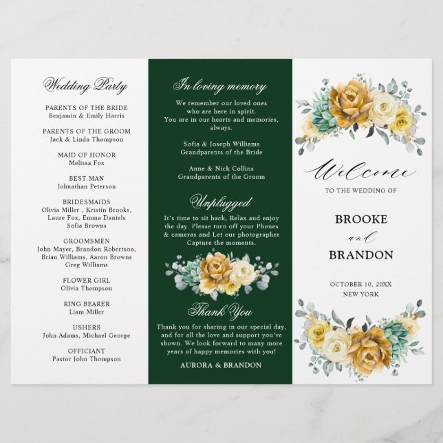 Mostarda Yellow Floral Sage Green triplo (Frente)