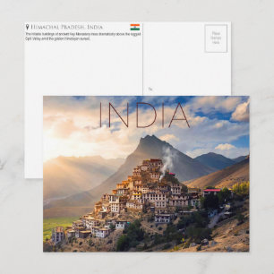 Mosteiro Key, Vale de Spiti, Índia Cartão Postal d