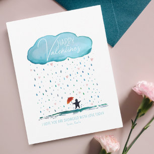 Mostrado com cartão de feriado de Namorados de amo