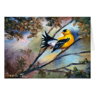 Mostrando fora a pássaro o cartão vazio