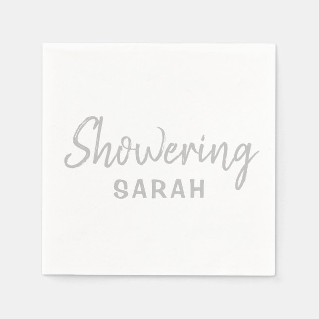 Mostrando os guardanapos da Mãe em Prata e Branco (Frente)