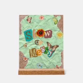 Mostrar Sinal Acrílico de Mint de Colagem Mensal