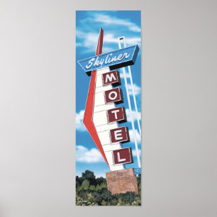 Motel Skyliner na Rota 66 Retro Poster