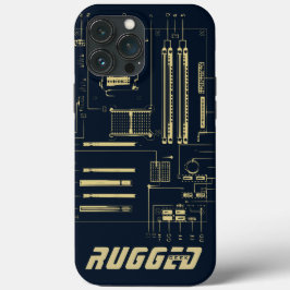 Motherboard Tech de GEEK azul e ouro RUGGGED