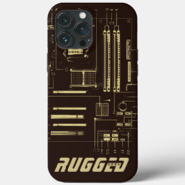 Motherboard Tech de GEEK marrom e dourado RUGGGG