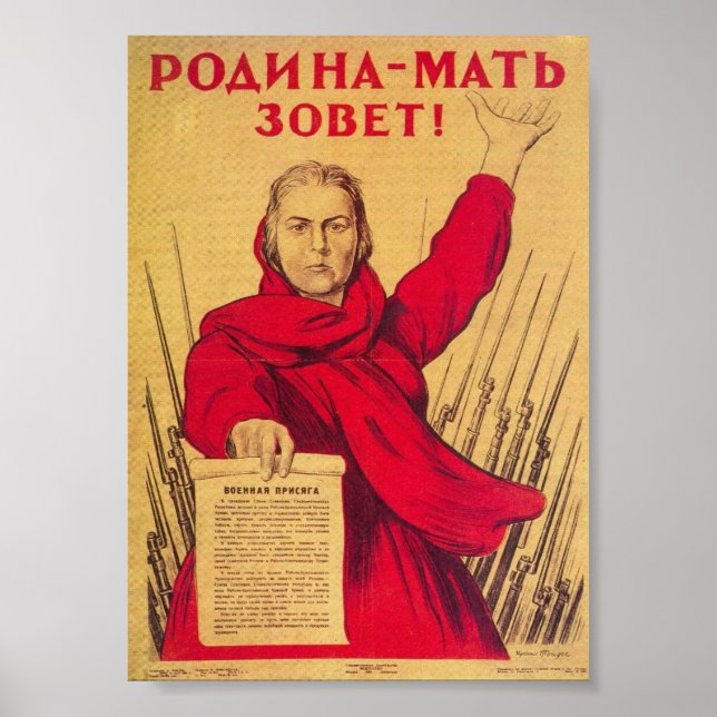 Motherland chama poster de propaganda WW2 (Frente)
