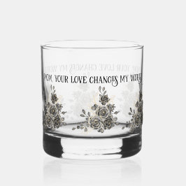 Mother's Day Glass with Sentimental Quote and Blac
