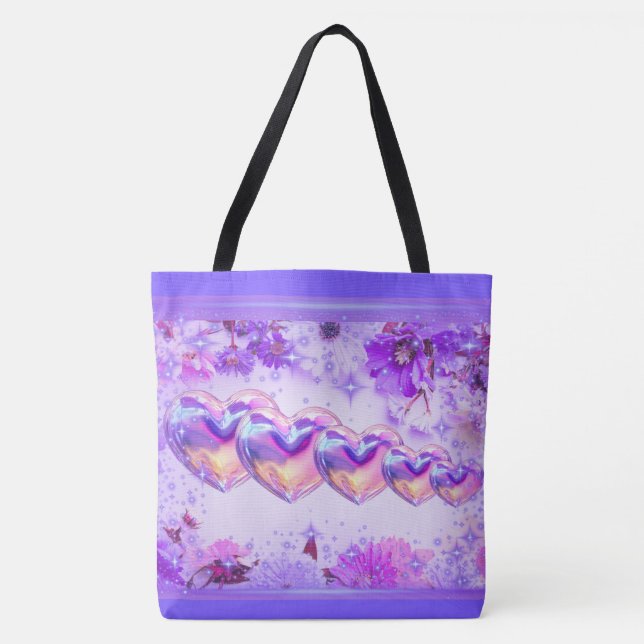 Mother's Day Hearts & Daisey's Tote Bag (Frente)