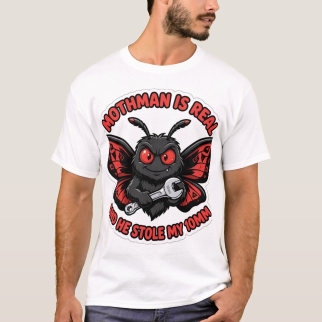 Mothman Roubou Minha Camiseta 10mm (Frente)