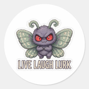 Mothman Viva Rir Espiar Adesivo Redondo de Criptíd
