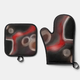 Motif Arterial: Abstrato preto, branco e vermelho