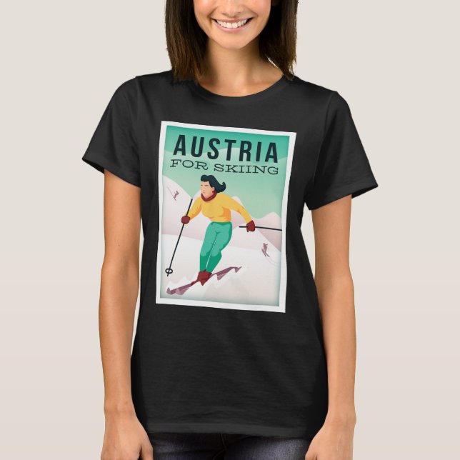 Motif De Esqui Da Áustria Com Polos De Esqui E Esq (Frente)
