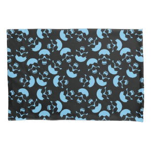 Motif de repetição azul e preto   Padrão do crânio