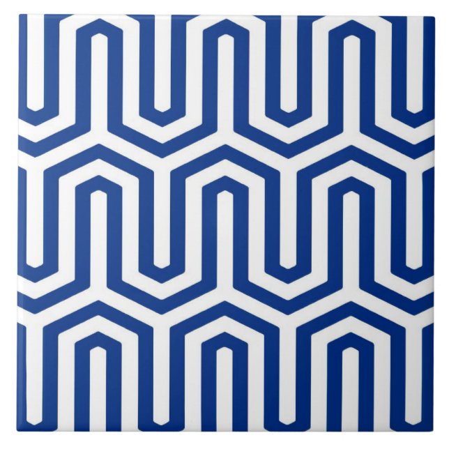 Motif deco egípcio - azul de cobalto e branco (Frente)