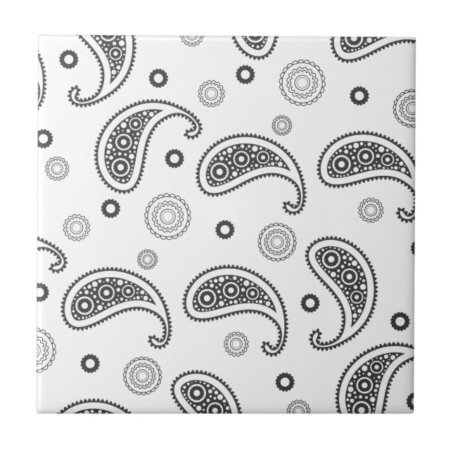 Motif Paisley Noir et blanc (Frente)