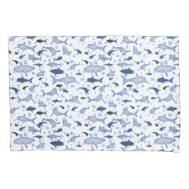 Motif Repetitivo Branco E Azul | Padrão do tubarão
