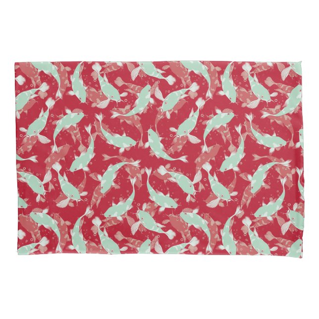 Motif Repetitivo Vermelho E Verde | Padrão de Peix (Frente)