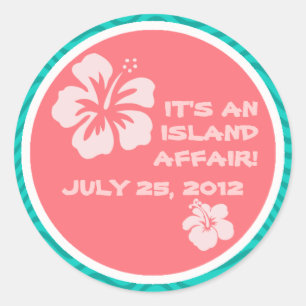 Motif tropical com adesivos Hibiscus