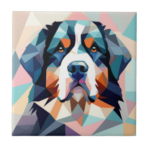 Motifs artísticos multicoloridos, cão de montanha