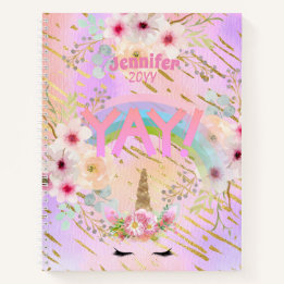 Motivação de Meninas de Rosto Dourado Rosa Unicorn