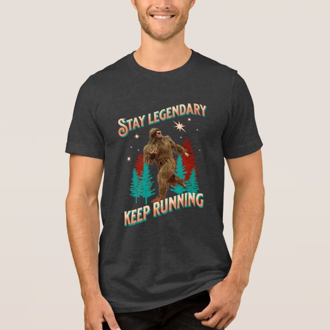 Motivação Divertida de Bigfoot Correndo (Frente)