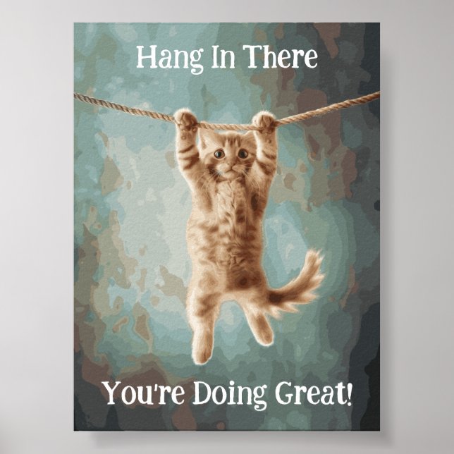 Motivação Engraçada Ali Poster de Gato (Frente)