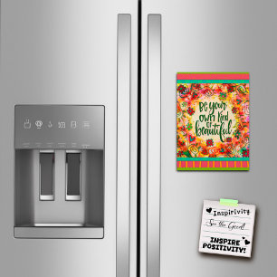 Motivational Be You Belo Cartão Magnético Floral