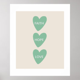 Motivational Faith Hope Love Hearts Poster