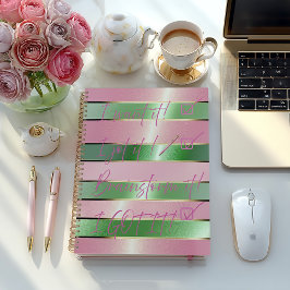Motivational Luxe Pink and Green Striped