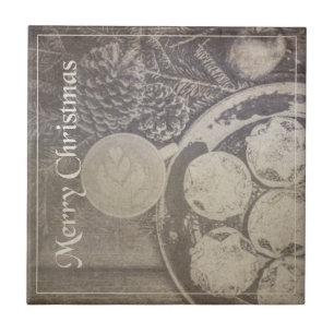 Motivo de Natal Antigo com Biscoitos e Café