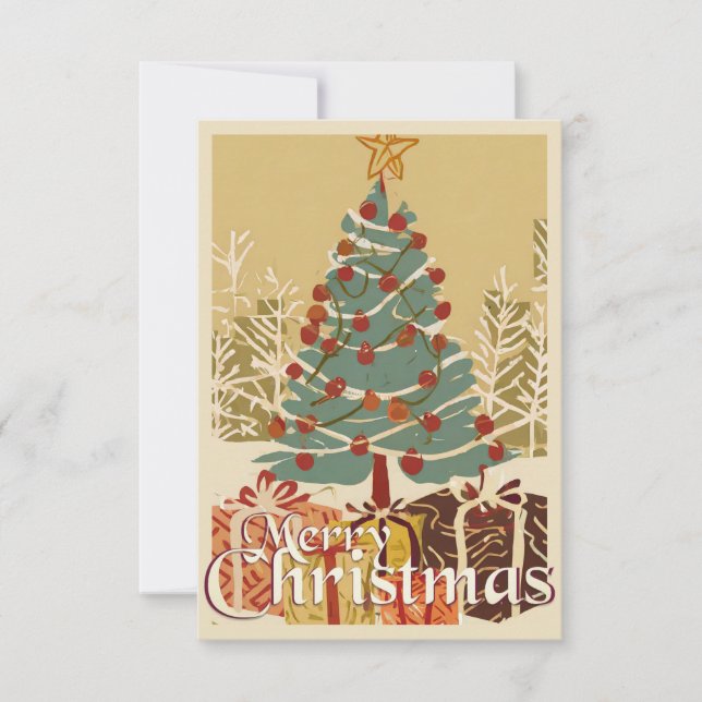 Motivo de Natal, com Presentes Debaixo da Árvore d (Frente)