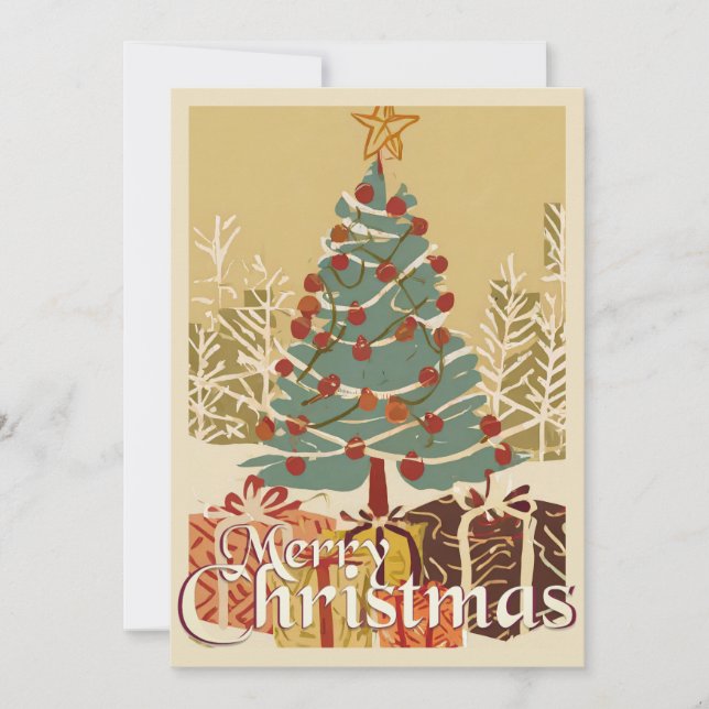 Motivo de Natal, com Presentes sob a Árvore de Nat (Frente)