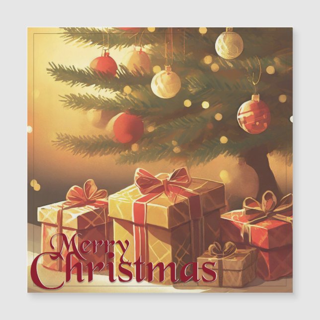 Motivo de Natal, com Presentes sob a Árvore de Nat (Frente)
