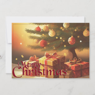 Motivo de Natal, com Presentes sob a Árvore de Nat
