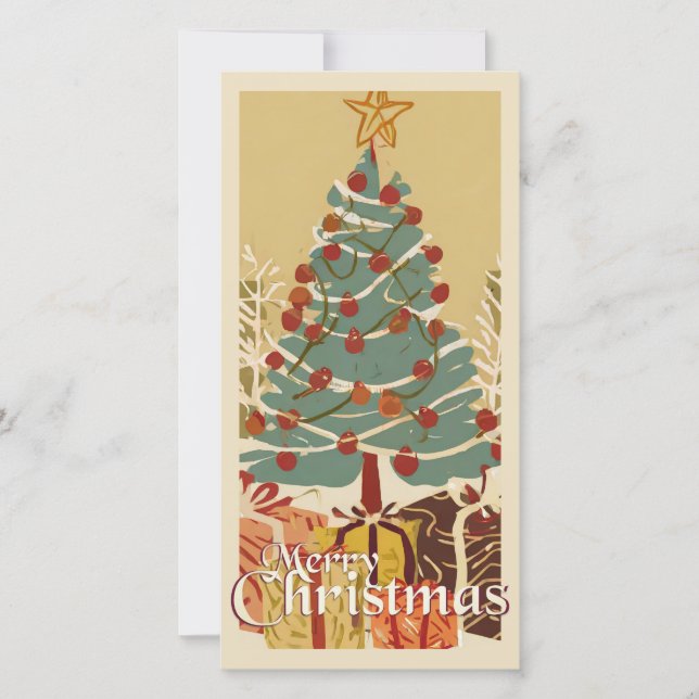 Motivo de Natal, com Presentes sob a Árvore de Nat (Frente)