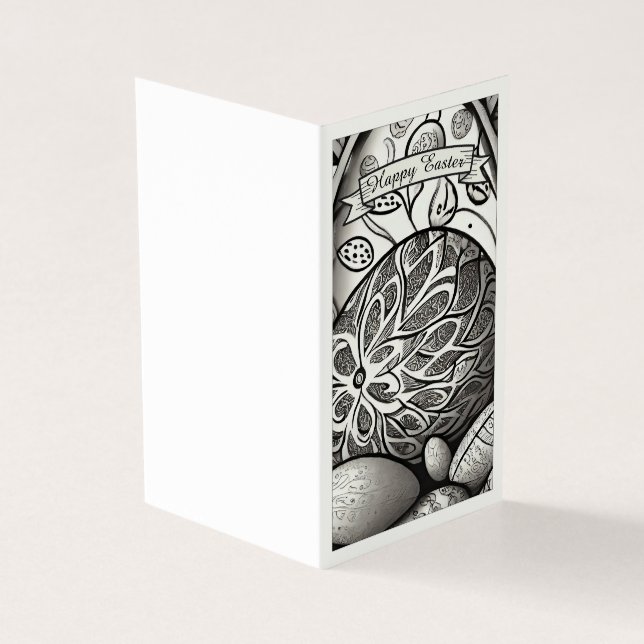 motivo de Páscoa desenho preto e branco com ovos d (Exterior)