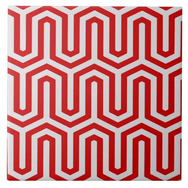 Motivo egípcio Deco - vermelho e cinza (Frente)