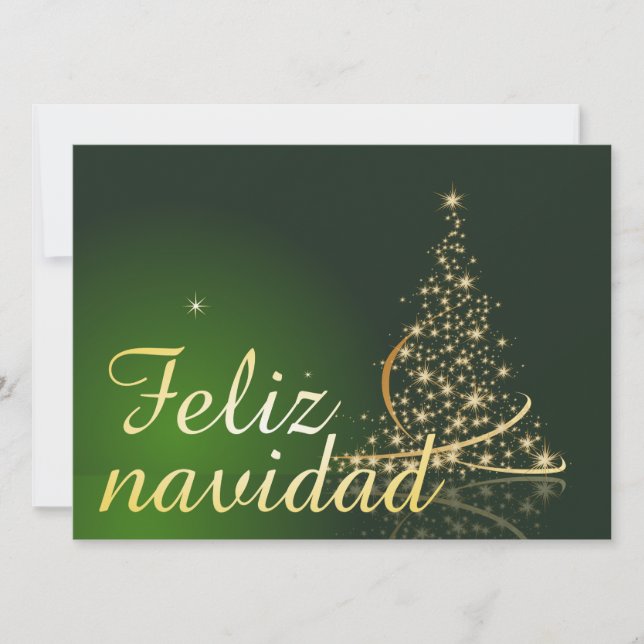 Motivo natalício verde com árvore de Natal. (Frente)