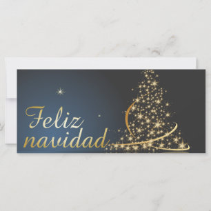 Motivo navideño azul con dorado árbol de navidad
