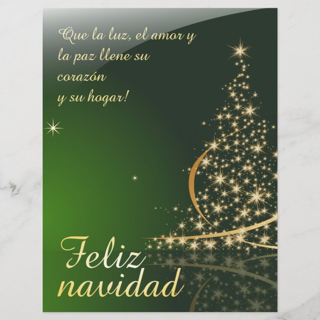 Motivo navideño verde con arbol de navidad. V2.0 (Frente)
