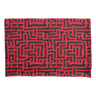 Motivo Vermelho e Preto | Padrão de Labirinto Geom