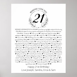 motivos pelos quais eu amo você Poster de aniversá