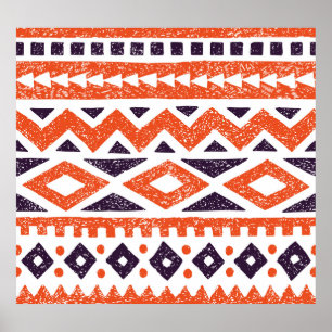 Motivos tribais asteca, impressão striped