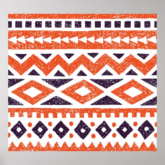 Motivos tribais asteca, impressão striped (Frente)