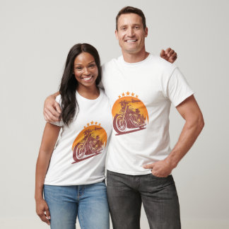 Moto Antiga Pôr do Sol | Camiseta de Passeio de Mo